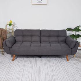 75" Flared Arm Convertible Sleeper Sofa-Dark Gray