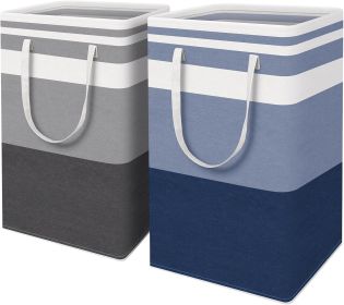 2 Pack Large Laundry Baskets, Waterproof, Freestanding Laundry Hampers, Collapsible Clothes Hamper with Reinforced Handles in Laundry, College Do