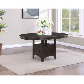 Illkirch Espresso Oval Extension Leaf Dining Table